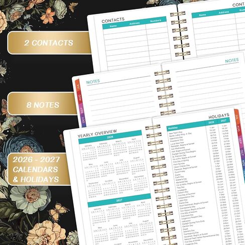 Pocket Calendar 2026-2027 - Pocket Planner 2026-2027 for Purse, Jul.2026 - Jun.2027, 4.1'' × 6.8'', Weekly Monthly Planner with Colorful Month Tabs, Strong Twin-wire Binding, Small Daily Academic Calendar - Butterfly in Saudi Arabia