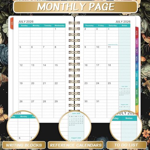 Pocket Calendar 2026-2027 - Pocket Planner 2026-2027 for Purse, Jul.2026 - Jun.2027, 4.1'' × 6.8'', Weekly Monthly Planner with Colorful Month Tabs, Strong Twin-wire Binding, Small Daily Academic Calendar - Butterfly in Saudi Arabia