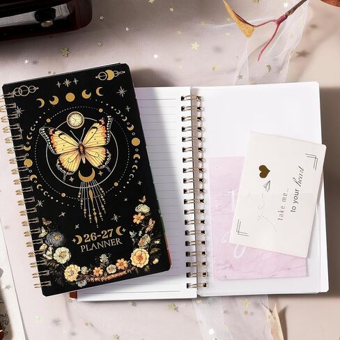 Pocket Calendar 2026-2027 - Pocket Planner 2026-2027 for Purse, Jul.2026 - Jun.2027, 4.1'' × 6.8'', Weekly Monthly Planner with Colorful Month Tabs, Strong Twin-wire Binding, Small Daily Academic Calendar - Butterfly in Saudi Arabia