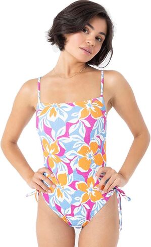 Roxy Women's One-Piece Swimsuit – Side Tie Tummy Control Bandeau Bathing Suit, Quick-Dry Fabric in Saudi Arabia