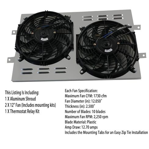 Aluminum Radiator Shroud Fan for 1963-1968 Chevy Chevelle Malibu El Camino Impala GM Cars Bel-Air Impala Biscayn l6 V8 CC289 AE289 EC289 MC289 1964 1965 1966 1967 in Saudi Arabia