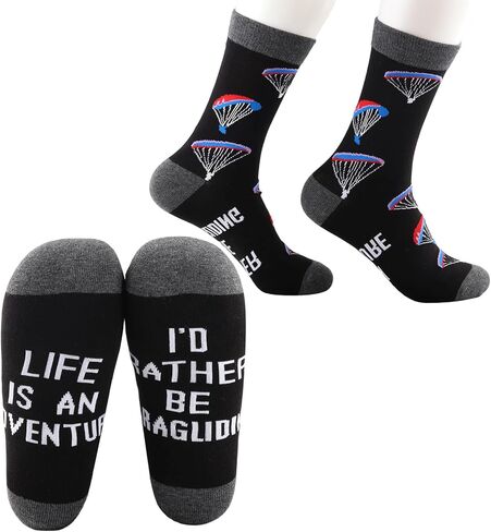 CMNIM Skydiving Gift I'd Rather Be Paragliding Socks Gifts for Paraglider Paramotor Lover Gift Outdoor Adventure Novelty Sock in Saudi Arabia