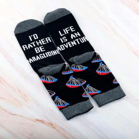 CMNIM Skydiving Gift I'd Rather Be Paragliding Socks Gifts for Paraglider Paramotor Lover Gift Outdoor Adventure Novelty Sock in Saudi Arabia