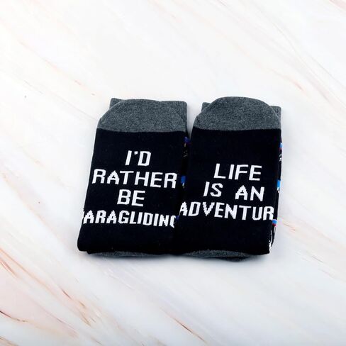 CMNIM Skydiving Gift I'd Rather Be Paragliding Socks Gifts for Paraglider Paramotor Lover Gift Outdoor Adventure Novelty Sock in Saudi Arabia