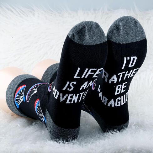 CMNIM Skydiving Gift I'd Rather Be Paragliding Socks Gifts for Paraglider Paramotor Lover Gift Outdoor Adventure Novelty Sock in Saudi Arabia