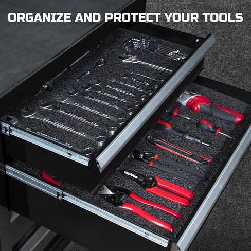 ONREVA Tool Box Foam 28x20x2 inch 2Pack, Foam Inserts for Cases, Polyethylene Storage Sheets for Toolbox Hard Case, Tool Shadow Insert, Kaizen Organizer Sheet, Black with Red in Kuwait