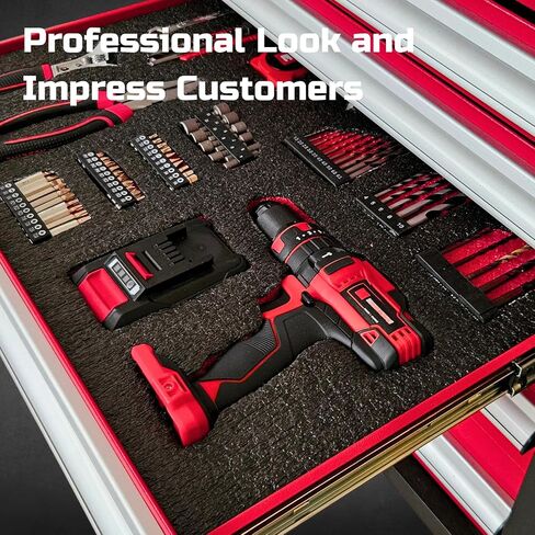 ONREVA Tool Box Foam 28x20x2 inch 2Pack, Foam Inserts for Cases, Polyethylene Storage Sheets for Toolbox Hard Case, Tool Shadow Insert, Kaizen Organizer Sheet, Black with Red in Kuwait