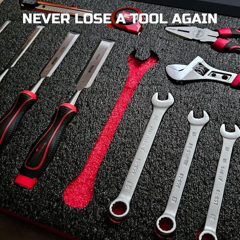 ONREVA Tool Box Foam 28x20x2 inch 2Pack, Foam Inserts for Cases, Polyethylene Storage Sheets for Toolbox Hard Case, Tool Shadow Insert, Kaizen Organizer Sheet, Black with Red in Kuwait