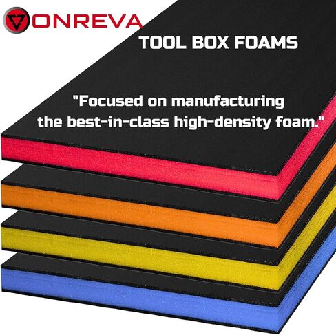 ONREVA Tool Box Foam 28x20x2 inch 2Pack, Foam Inserts for Cases, Polyethylene Storage Sheets for Toolbox Hard Case, Tool Shadow Insert, Kaizen Organizer Sheet, Black with Red in Kuwait