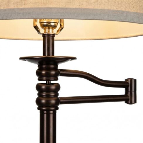 Brightech Caden LED Floor Lamp - Tall Standing Lamp with Swing Arm for Living Rooms & Offices - Industrial Bronze in Kuwait