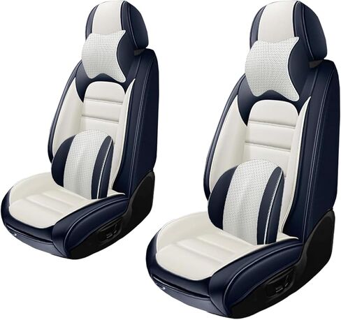 2 Seat Covers for Hyundai Sonata/Elantra/Ioniq/Santa Fe/Tucson Leather Car Seat Covers Waterproof Car Seat Protectors Comfort Auto Seat Covers with Airbag（Standard,Classic Black） in Kuwait