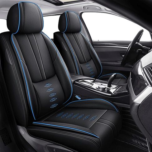 أغطية مقاعد جلدية لسيارة Volkswagen VW Arteon 2019-2023، أغطية مقاعد السيارة الفاخرة مجموعة كاملة، واقيات مقاعد السيارة مقاومة للماء مع وسادة هوائية، مقاعد غطاء داخلي مريح للسيارات (أسود) in Kuwait