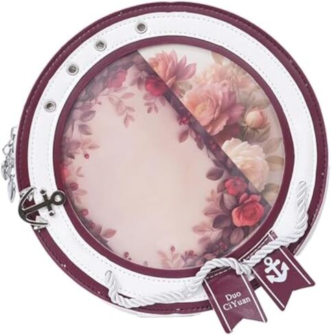 Round ita Bag Shape Aesthetic Purse Cute Anime Sailor PU Leather Crossbody pin Bag in Kuwait