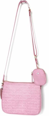 Juicy Couture Women’s State of My Heart Crossbody Bag with Chain Strap & Coin Pouch (Light Pink Stripe) in Saudi Arabia