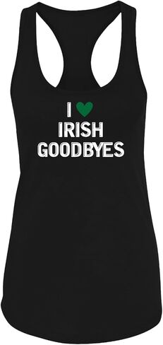 Tees & Tails I Heart Irish Goodbyes Ladies Fitted Short Sleeve Tee Shirt and Sleeveless Racerback Tank | 1555 in Saudi Arabia
