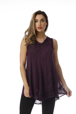 قميص ريفييرا صن بدون أكمام ورقبة على شكل ثقب المفتاح ومطرز in Kuwait