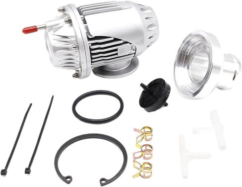 ضغط الشاحن التوربيني، صمام نفخ Pro Super SQV Pro Super SQV 4 Turbo HKS Universal Aluminium SSQV Blow-Off شفة قابلة للتعديل IV SQV4 محول تعديل الصوت وترقيته (فضي) in Kuwait