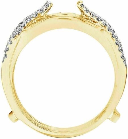 2.00 قيراط من الألماس المستدير 14 قيراط بلمسة نهائية من الذهب الأصفر 925 من الفضة الإسترليني لحفلات الزفاف محسن حلقة حماية سترة لف الذكرى السنوية in Kuwait