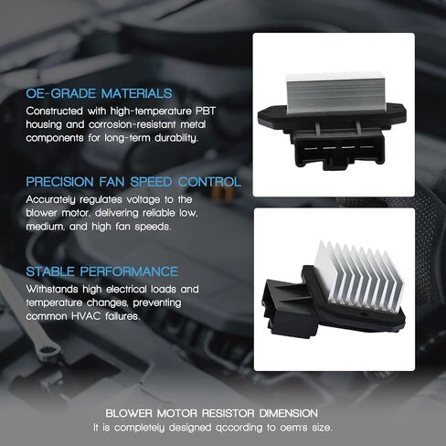 HVAC Blower Motor Resistor Compatible with Ram 1500 2500 3500 4500 5500 2011-2018 Replacement for Toyota 4Runner 2003-2009 Avalon Camry Sienna Solara Relpace 68048901AA 8716548010 25770670 in Saudi Arabia