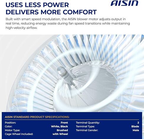 AISIN BLMGM-00190 HVAC Blower Motor with Wheel Assembly - Compatible with Chevrolet Malibu 2013-2015, Cruze 2010-2015, Buick LaCrosse 2010-2016, Regal 2011-2017, Allure 2010, Cadillac SRX 2010-2016 in Saudi Arabia