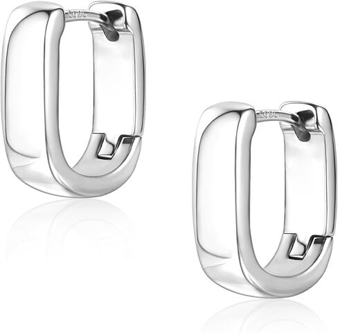 925 Sterling Silver Earrings Small Chunky Silver Earrings for Women Trendy Small Hoop Earrings Silver Hypoallergenic Earrings Small Thick Huggie Hoops Earrings for Jewelry Gifts in Kuwait