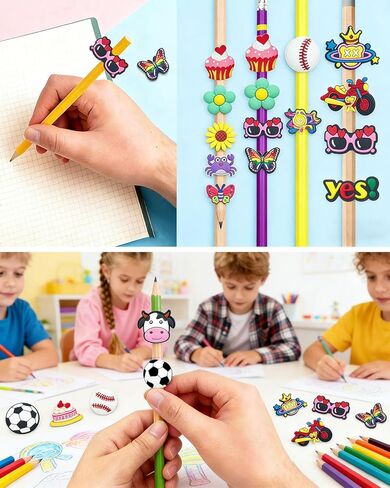 Decorative Pencil Toppers, Random Assorted Cute Pencil Charms for Office Products School Supplies, Incentives Gifts (40 in Saudi Arabia