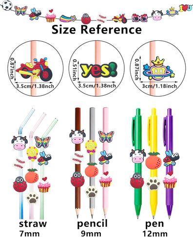 Decorative Pencil Toppers, Random Assorted Cute Pencil Charms for Office Products School Supplies, Incentives Gifts (40 in Saudi Arabia