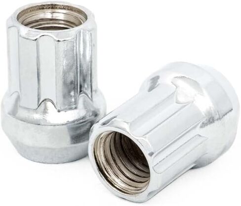 Rough Country 32-Piece Lug Nut Set - M14X1.5 Thread, Chrome Bulge Acorn Style, Open-End Lug Nuts with Socket Key, Corrosion-Resistant for Aftermarket Wheels in Kuwait