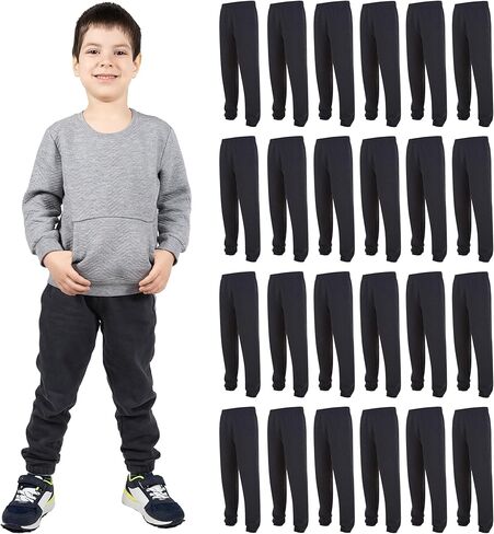 Yacht & Smith 24 Pack of Boys Jogger Bulk Sweatpants, Comfy Lounge Joggers for Kids in Saudi Arabia