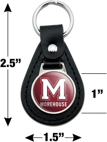 GRAPHICS & MORE Morehouse College Primary Logo Black Leather Keychain in Saudi Arabia