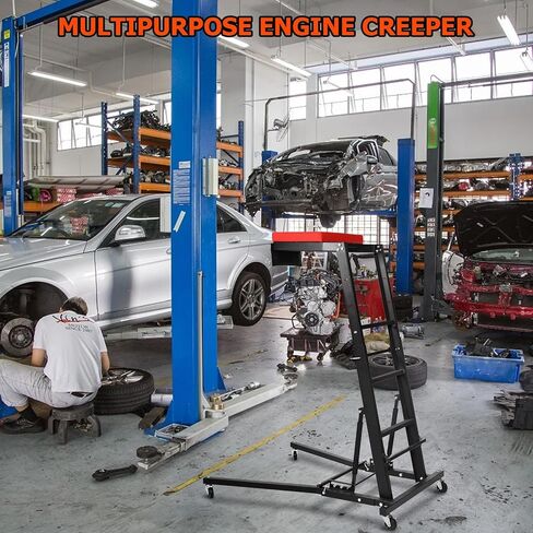 400lbs Foldable High Top Automotive Engine Creeper, 48" to 66" Adjustable Height Creeper for Garage Workshop Repair Maintenance Mechanic in Saudi Arabia