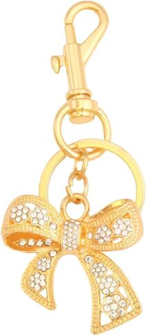 Fashion Sparkly Bow Bag Charm Keychain - Rhinestone Butterfly Purse Handbag Pendant - For Women Party Jewelry Gift in Saudi Arabia