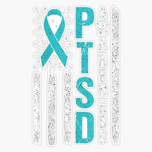 Magnet PTSD Teal Ribbon Distressed Us Flag Great Rising Awareness Magnetic Vinyl Sticker 5" in Saudi Arabia