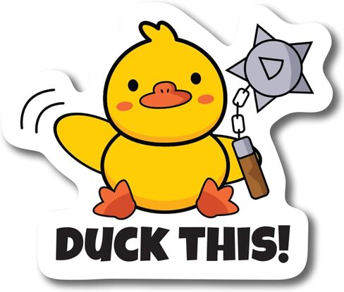 Magnet Me Up Duck That! Crazy Cute Duck Magnet Decal, 6x4 Inches, Heavy Duty Automotive for Car, Truck, Refrigerator, Or Any Other Magnetic Surface, Funny Gag Joke Gift, Crafted in USA in Saudi Arabia