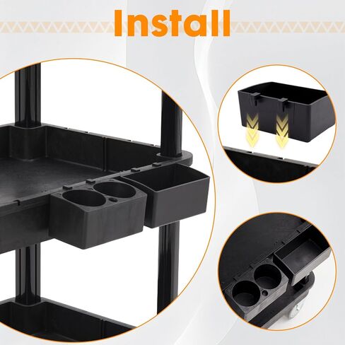 مجموعة ملحقات عربة الأدوات ELAFROS - صندوق تخزين معلق وحامل زجاجات مزدوج، مجموعة منظم سهلة التركيب متوافقة مع MF3، MF3P، T2AP، T3PB، T3PSB in Kuwait
