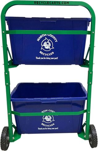 FIVESTAR Recycle Cart for Recycling Bins, 400 lb Capacity, Steel, Green in Saudi Arabia