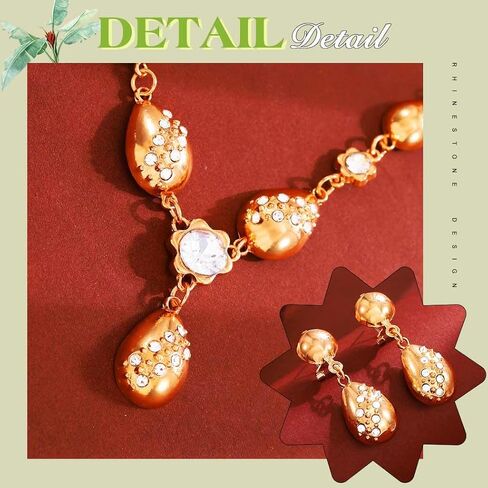 TWINKLEDE Gold Jewelry Sets Rhinestone Necklaces Earrings and Ring for Women in Saudi Arabia