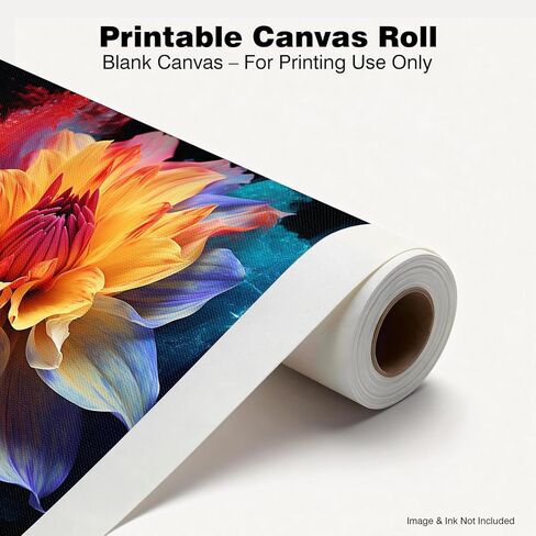 Texas Art Canvas Roll Premium Polyester Matte 24in x 100ft 200gsm 1PCS, Printable Wide Format Inkjet Canvas, Waterproof Quick Dry, Archival Giclée Photo Printing for Epson Canon HP Printers in Kuwait
