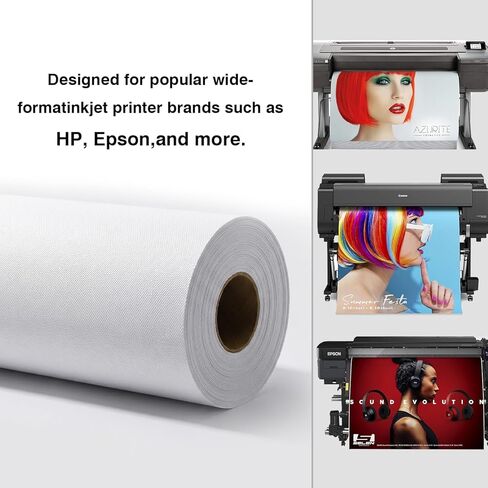Texas Art Canvas Roll Premium Polyester Matte 24in x 100ft 200gsm 1PCS, Printable Wide Format Inkjet Canvas, Waterproof Quick Dry, Archival Giclée Photo Printing for Epson Canon HP Printers in Kuwait