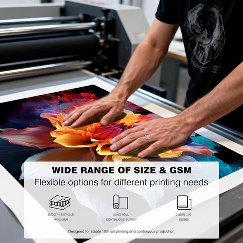 Texas Art Canvas Roll Premium Polyester Matte 24in x 100ft 200gsm 1PCS, Printable Wide Format Inkjet Canvas, Waterproof Quick Dry, Archival Giclée Photo Printing for Epson Canon HP Printers in Kuwait