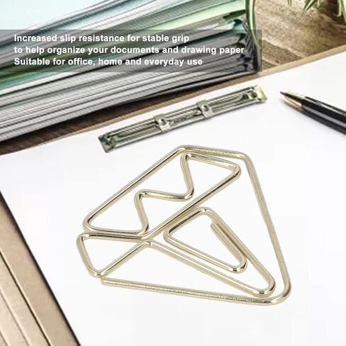 Pssopp 100pcs Gold Cute Envelope Shape Mini Paper Clips for Office School Home Students Stationery in Kuwait