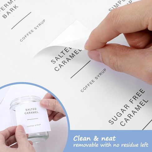 72 قطعة من ملصقات شراب القهوة، ملصقات قهوة بنكهة مطبوعة مسبقًا مع مادة لاصقة، ملصق قهوة احترافي لبار القهوة، منظمة المطبخ المنزلي in Kuwait