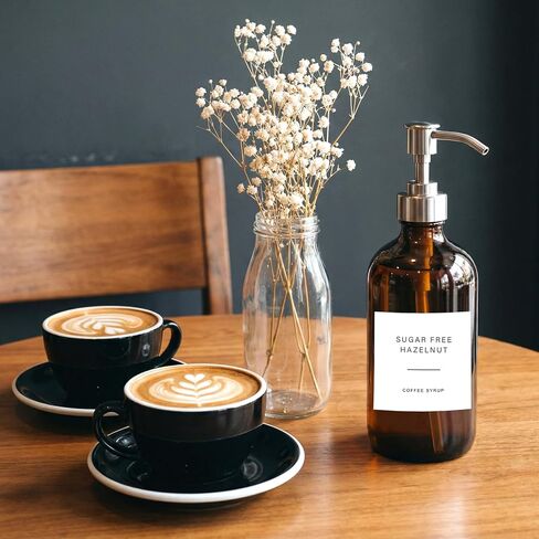 72 قطعة من ملصقات شراب القهوة، ملصقات قهوة بنكهة مطبوعة مسبقًا مع مادة لاصقة، ملصق قهوة احترافي لبار القهوة، منظمة المطبخ المنزلي in Kuwait