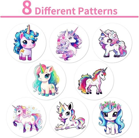 بكرة ملصقات يونيكورن مقاس 1.1 بوصة، 500 قطعة من ملصقات وحيد القرن الكرتونية DIY ملصقات حوافز المكافآت اليدوية، أختام مغلف، لوازم مكتبية لطيفة على شكل حيوانات، هدايا لحفلات أعياد الميلاد، ملصقات ذاتية اللصق in Kuwait