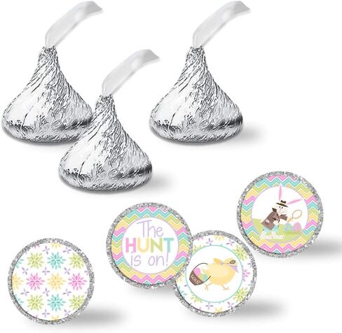 ملصقات ملصقات للقبلة تحت عنوان عيد الفصح من Egg-celent، 300 ملصق دائري للحفلات بحجم 0.75 بوصة لقبلات الشوكولاتة من AmandaCreation، رائعة لمفضلات الحفلات، وأختام الأظرف وحقائب الهدايا الجيدة in Saudi Arabia