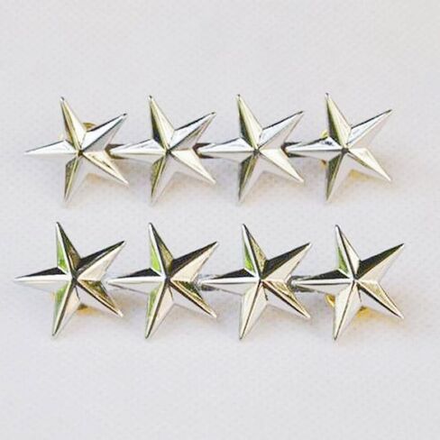 2pcs WWII WW2 US Army Officer 4 Stars General Rank Badges Pin Silver Zinc Alloy in Saudi Arabia