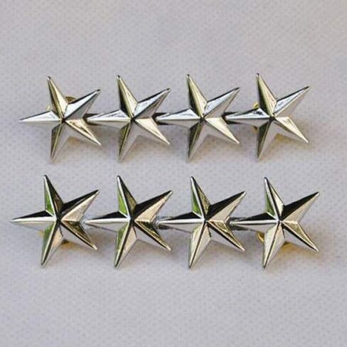 2pcs WWII WW2 US Army Officer 4 Stars General Rank Badges Pin Silver Zinc Alloy in Saudi Arabia