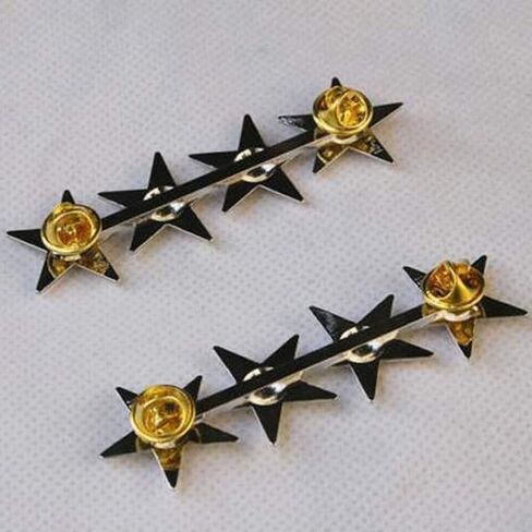 2pcs WWII WW2 US Army Officer 4 Stars General Rank Badges Pin Silver Zinc Alloy in Saudi Arabia