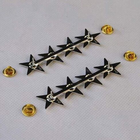 2pcs WWII WW2 US Army Officer 4 Stars General Rank Badges Pin Silver Zinc Alloy in Saudi Arabia