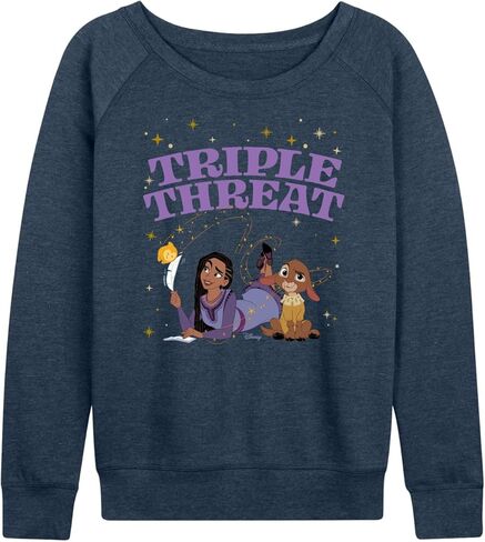 Disney Wish - Triple Threat Asha & Star - Women's Lightweight French Terry Pullover in Saudi Arabia